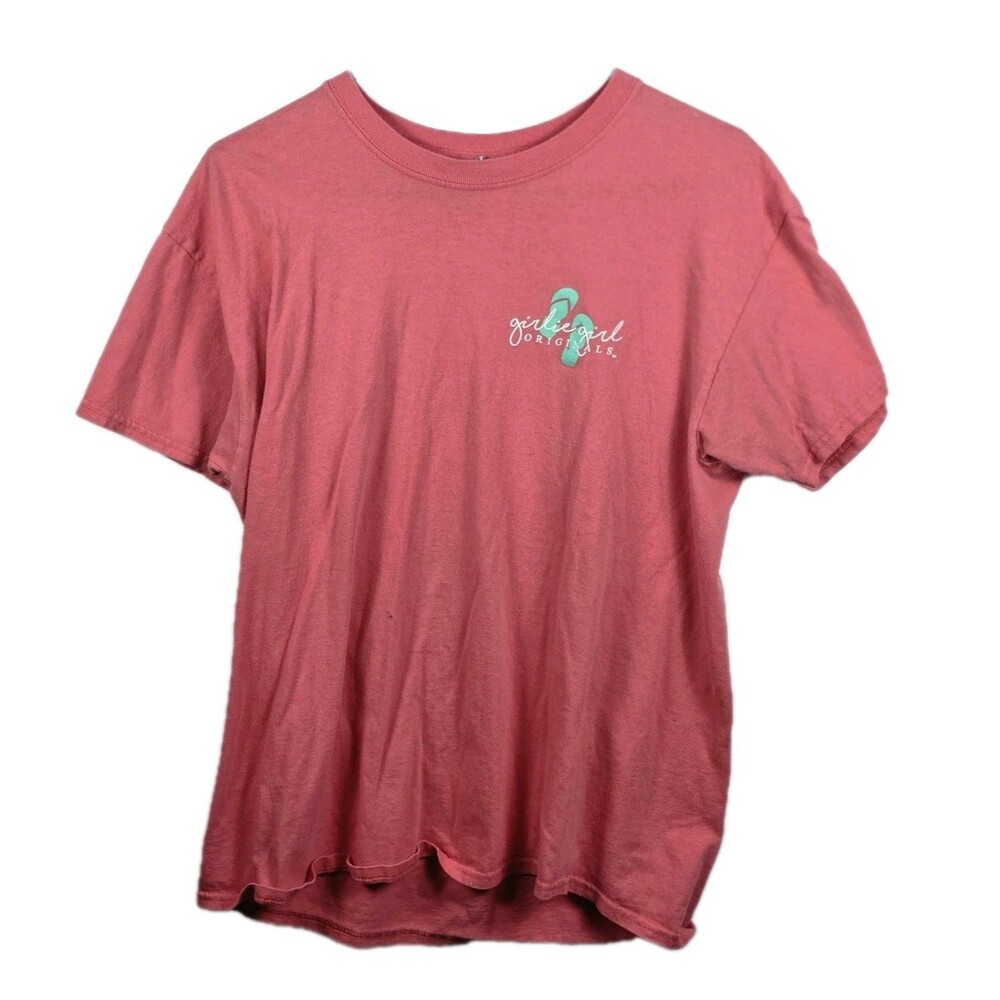 Girly Girl‎ Originals Women's Large Red " If I Can't Wear My Flip-Flops"T- Shirt